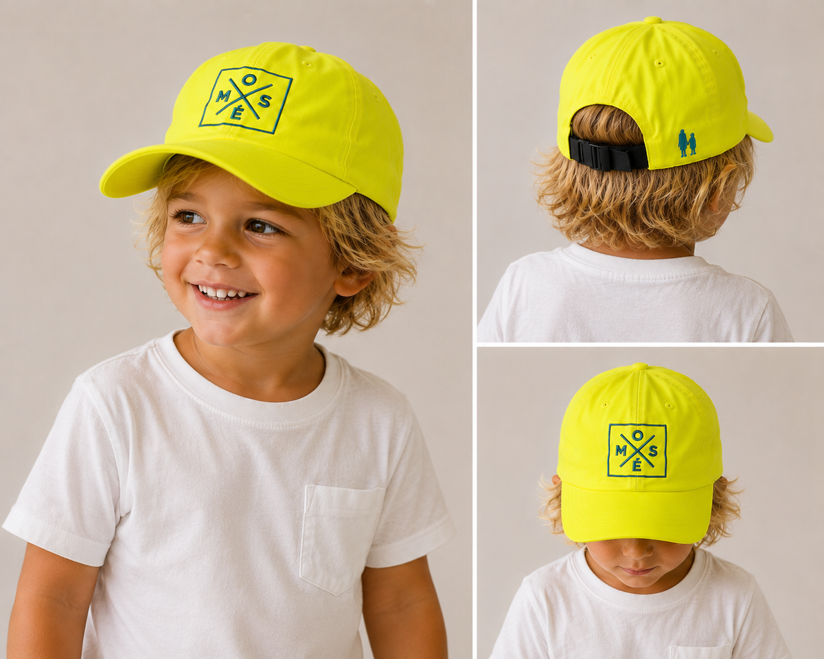 MOSÉ Kids UV + protectant Hat Neon & Blue
